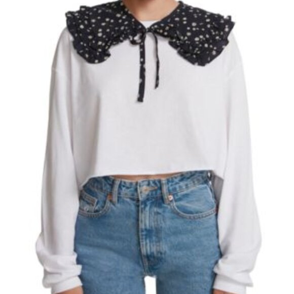 Steve Madden Tiered Floral Cotton Collar Navy ONE SIZE NWT - Picture 1 of 2